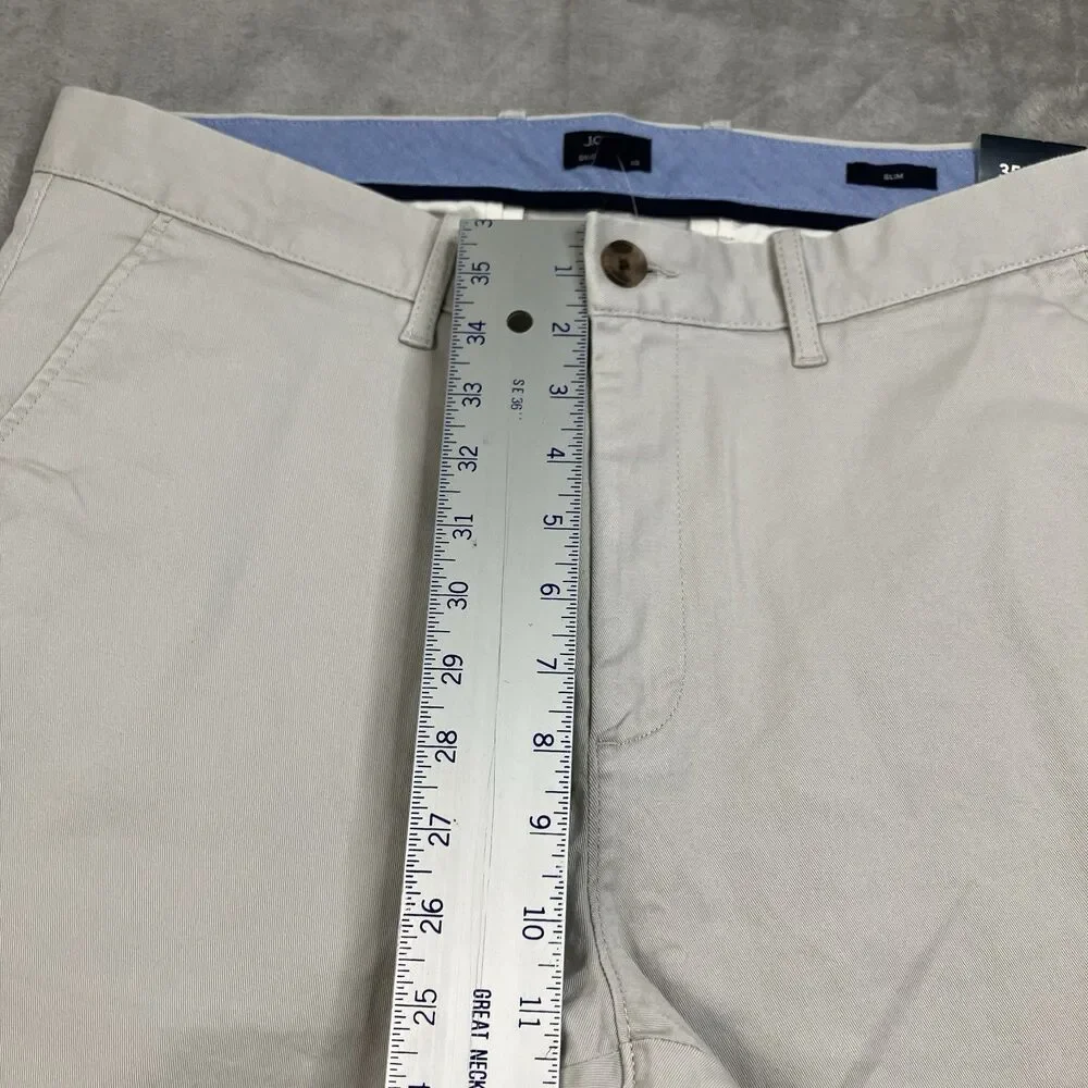J Crew Chino Pants Mens 35x30 Gray Stone Slim Fit Original Cotton Stretch CO399